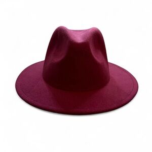 Elegant Burgundy Women's Fedora Hat